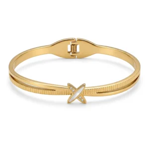 Gold Butterfly Crystal Charm Bangle Bracelet | Zeray