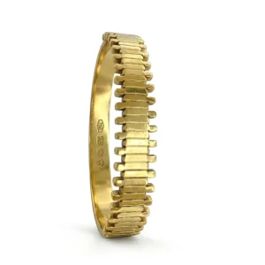 Gold Architectural Bar Bangle Bracelet | Geometric Cuff