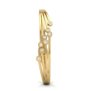 Gold Multi-Rail Scattered Crystal Bangle | Starburst Cuff | Zeray