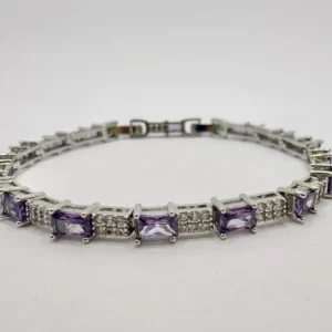 18K Gold Plated Amethyst Purple Crystal Tennis Bracelet | Zeray