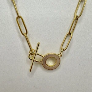 18K Gold Plated Paperclip Chain OT Toggle Necklace | Zeray
